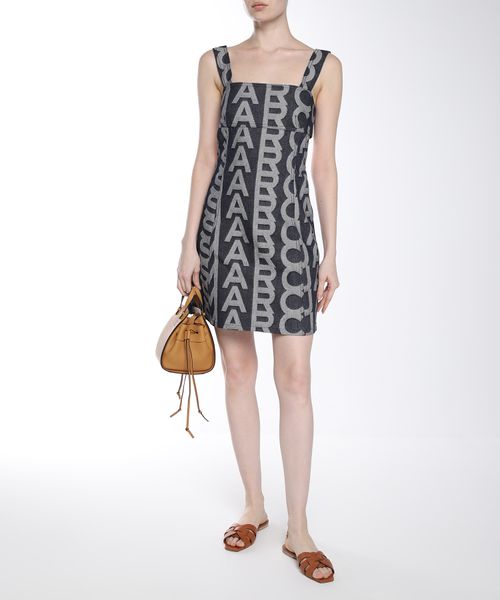 Robe courte Monogram en denim - Denim Blue