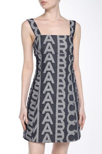 Robe courte Monogram en denim - Denim Blue