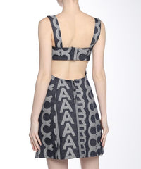 Robe courte Monorgram en denim - Denim Blue