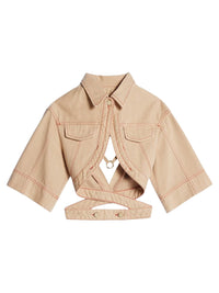 Chemise boléro De-Nimes Yuma - Beige & Terracotta