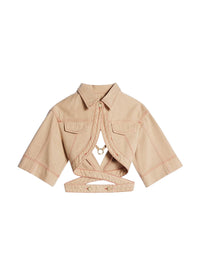 Chemise boléro De-Nimes Yuma - Beige & Terracotta