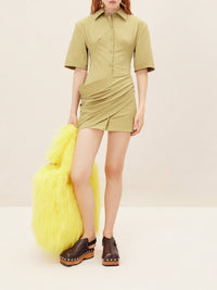 Robe courte Camisa chemise drapée - Light Khaki