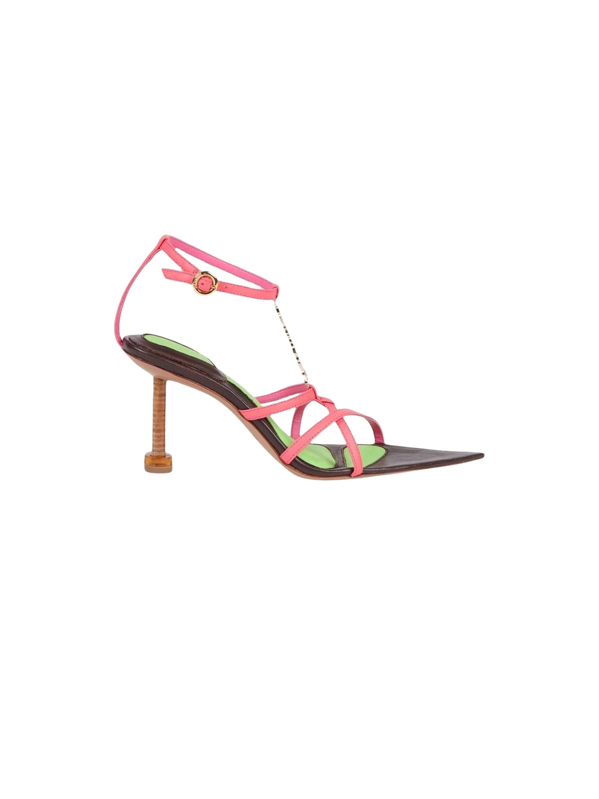 150€ / 2 sold //2 QTY / ST100%   Sandales hautes Pralu 90 en cuir - Pink