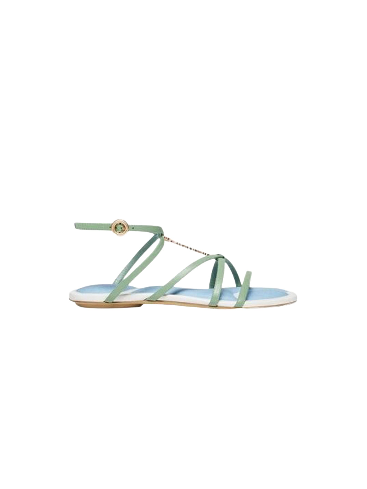 Sandales plates Pralu en cuir - Light Green