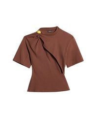 T-shirt Perola fendu - Brown