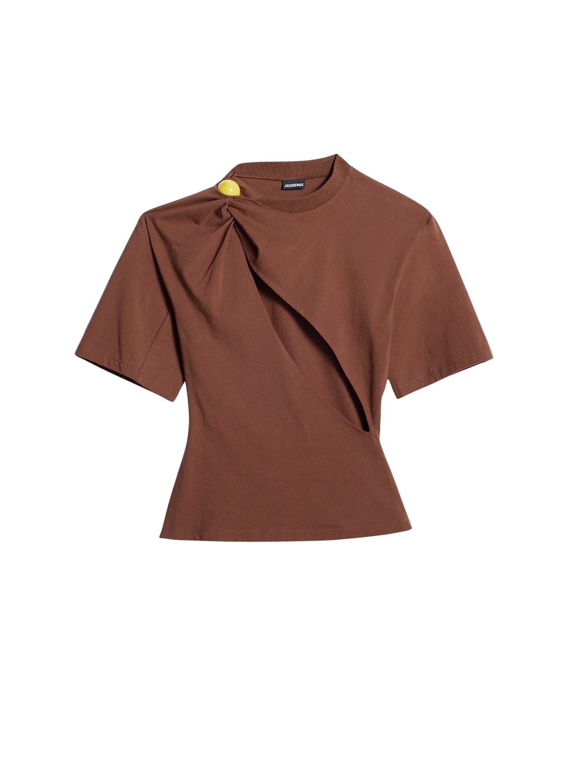 T-shirt Perola fendu - Brown