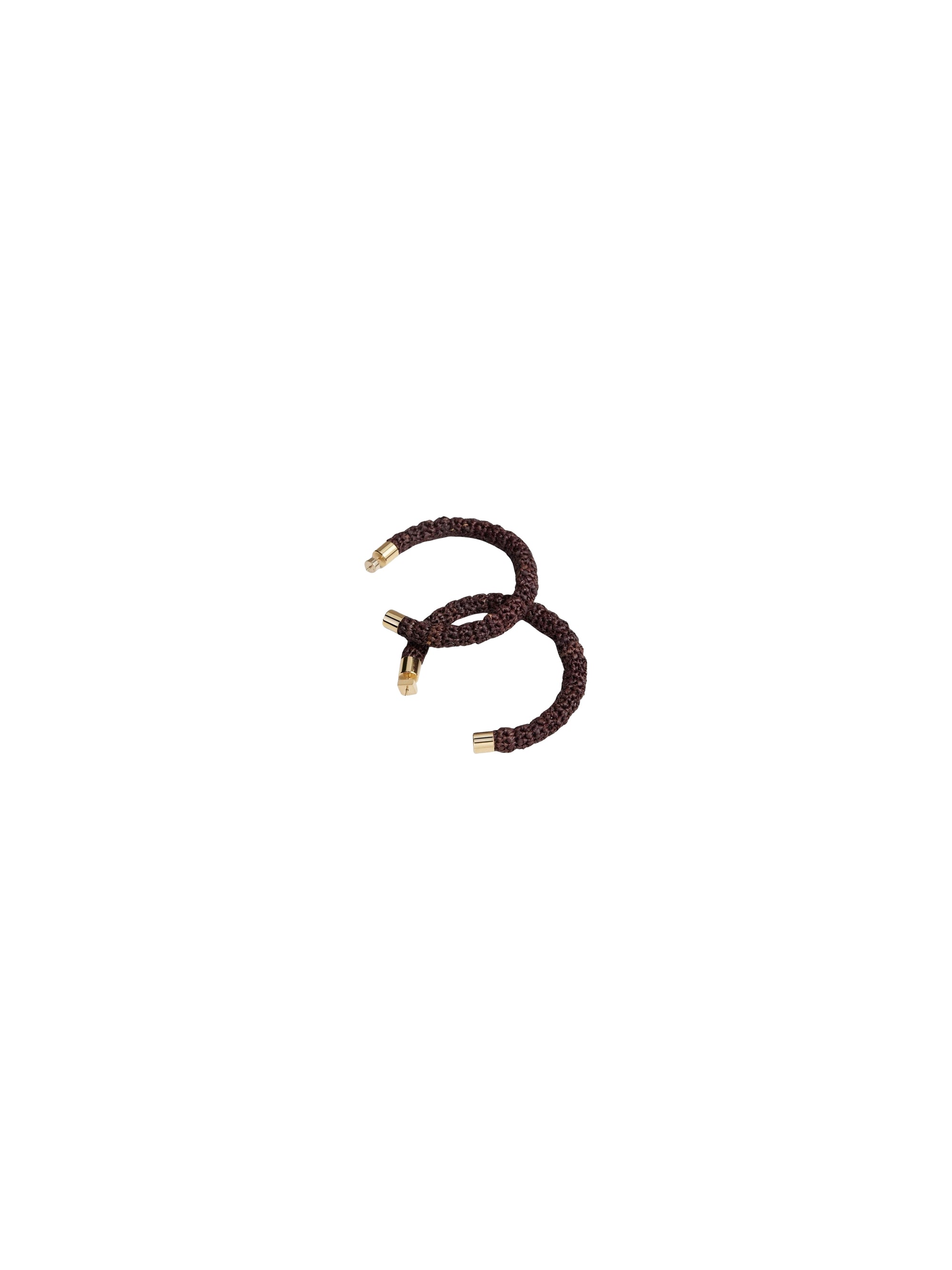 Boucles d'oreilles créoles en raphia - Brown