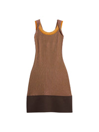 120€ / 1 sold //6 QTY / ST17%   Robe courte Turbi en maille - Multi Brown