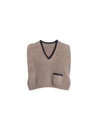 Haut Pipa en maille à liserés contrastés - Grey