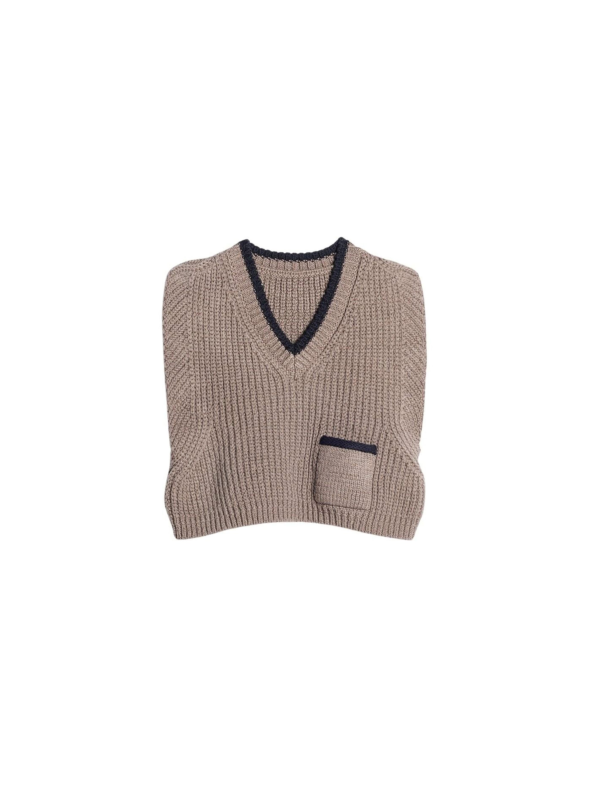 Haut Pipa en maille à liserés contrastés - Grey