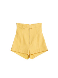 Short Areia en lin - Yellow