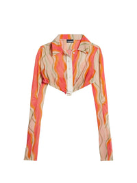 PRINT PINK WAVES STRIPPES LA CHEMISE ABACA