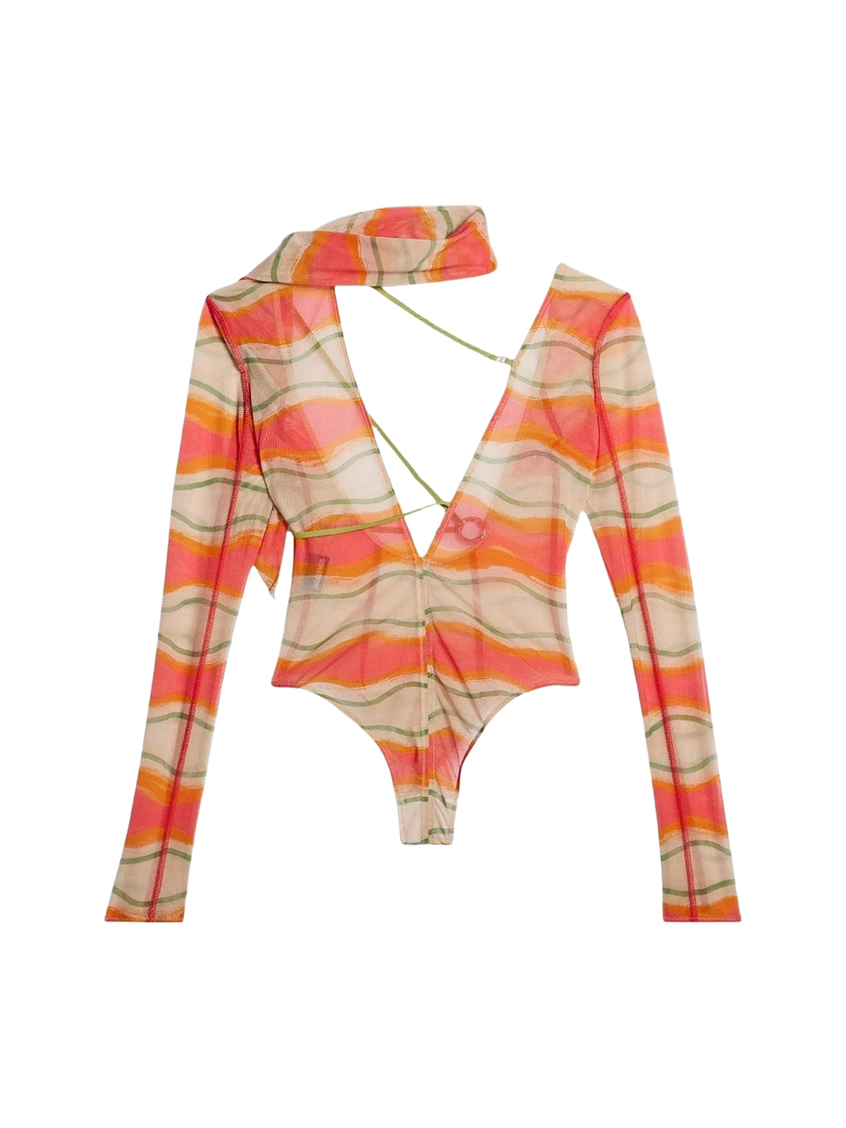 55€ / 1 sold //5 QTY / ST20%   Body Abanaba imprimé - Pink Waves Strippes