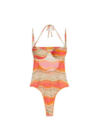 Body Ilha à bretelles et perles - Pink Waves Strippes