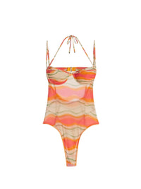 Body Ilha à bretelles et perles - Pink Waves Strippes