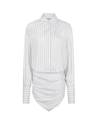 Mini robe chemise Hatty  - White & Black