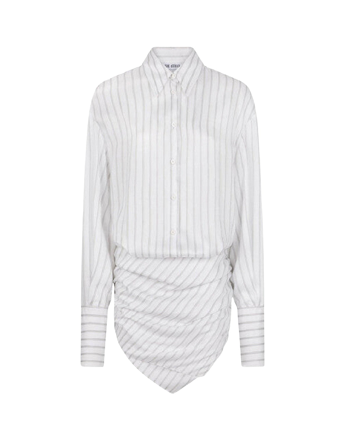 Mini robe chemise Hatty  - White & Black