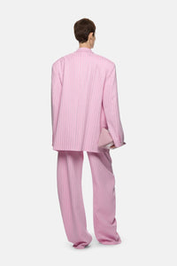 Blazer oversize Glen à bouton métallique - Sugar Pink
