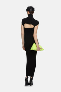 Robe midi sans manches en maille - Black