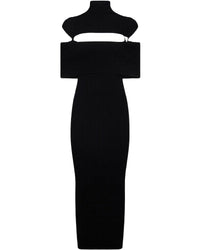 Robe midi sans manches en maille - Black