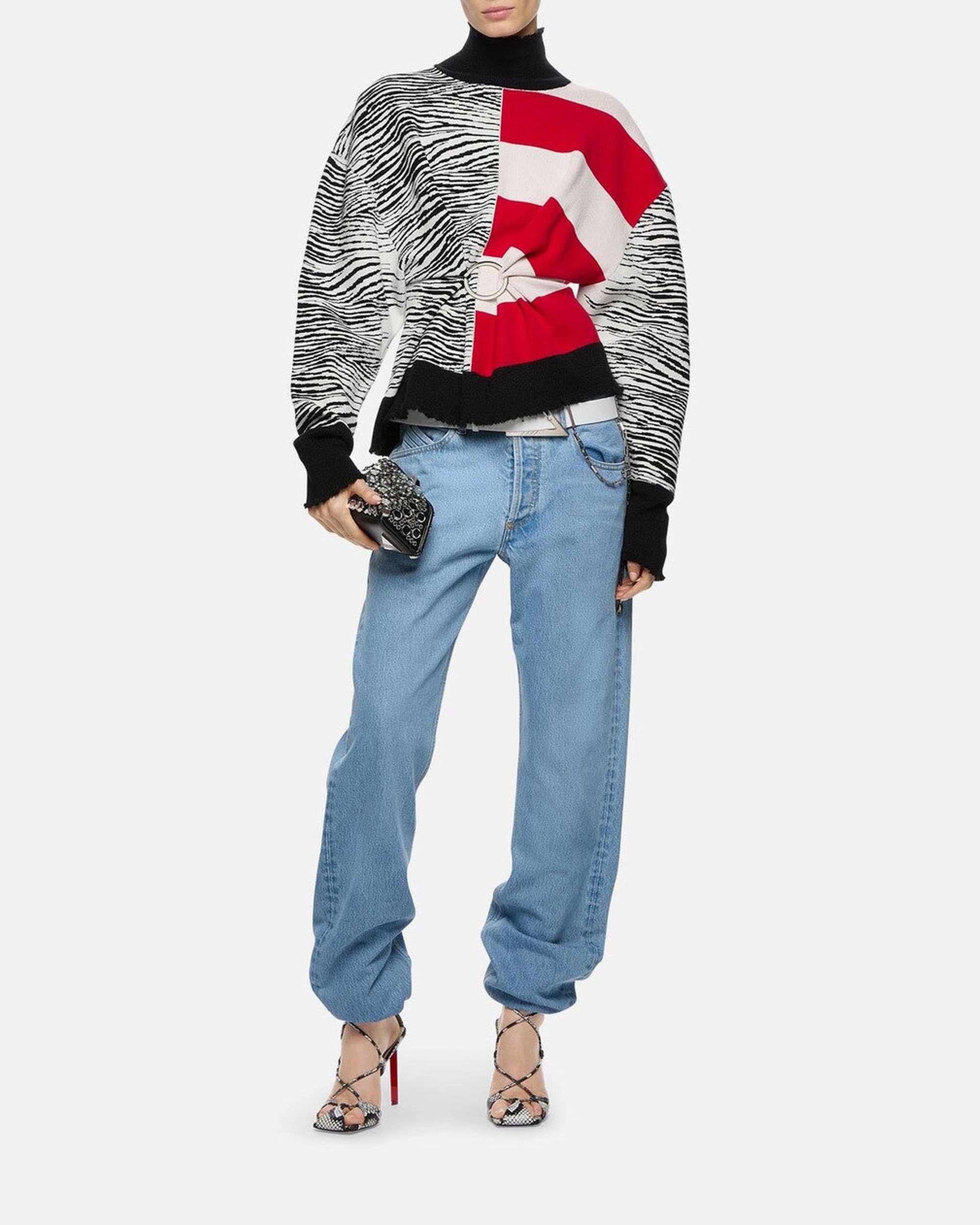 Pantalon long Girlfriend en denim - Light Blue Denim