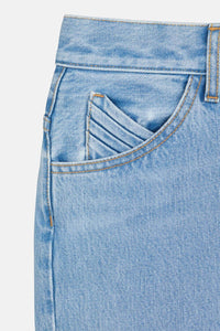 Pantalon long Girlfriend en denim - Light Blue Denim