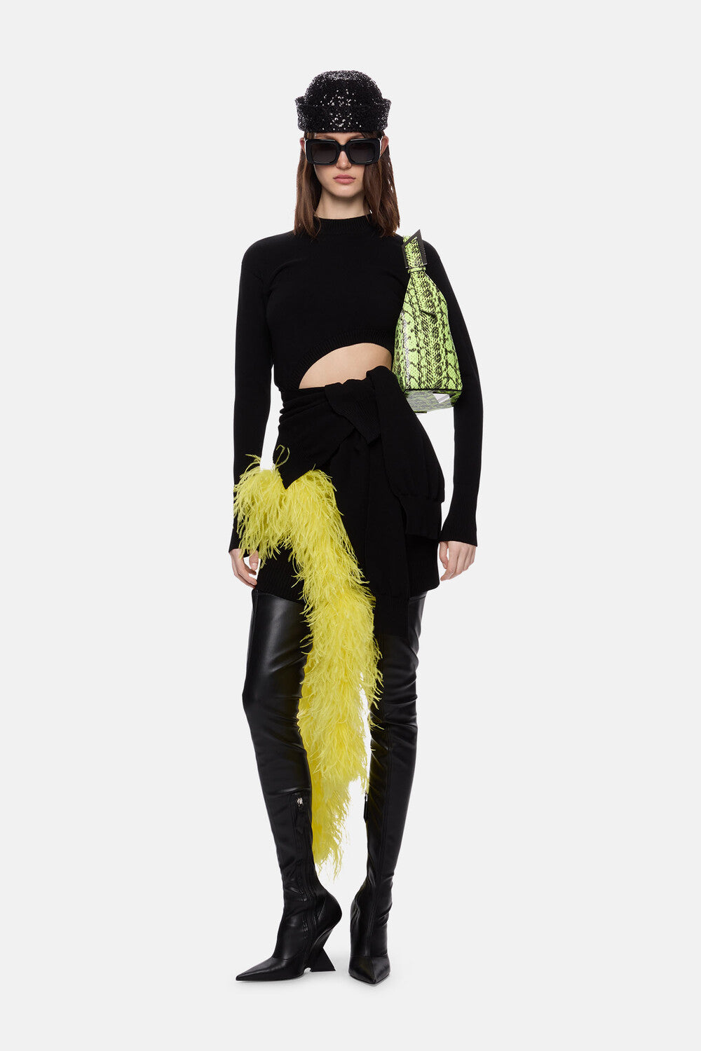 Mini skirt - Black/yellow