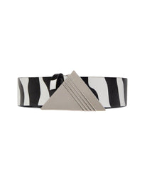 Ceinture en cuir imprimé - White & Black