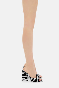Mules Devon 115 en cuir imprimé - White & Black