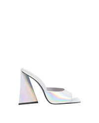 Mules Devon 115 en cuir holographique - Holographic Silver