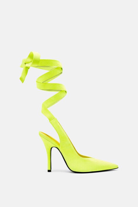 Venus ribbon slingback 105mm - FLUO YELLOW