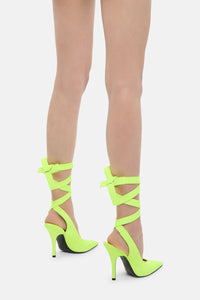 Venus ribbon slingback 105mm - FLUO YELLOW