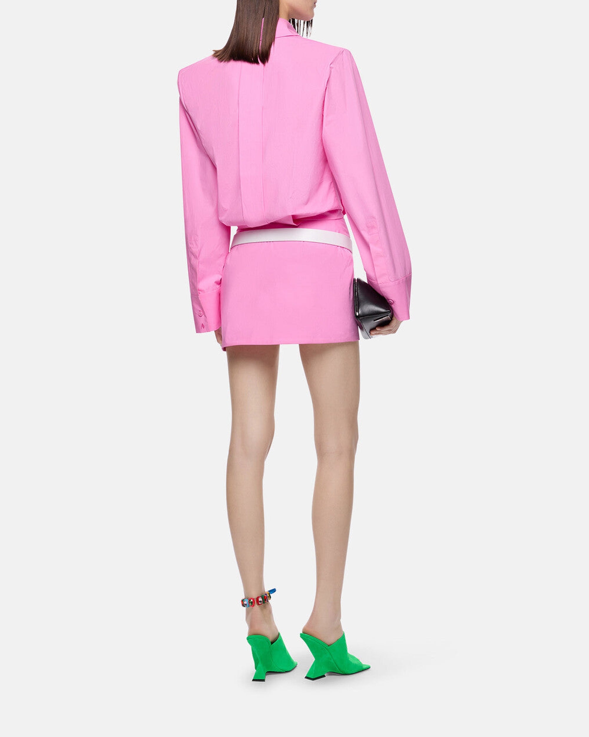 Mini robe Margot en toile  - Neon Pink