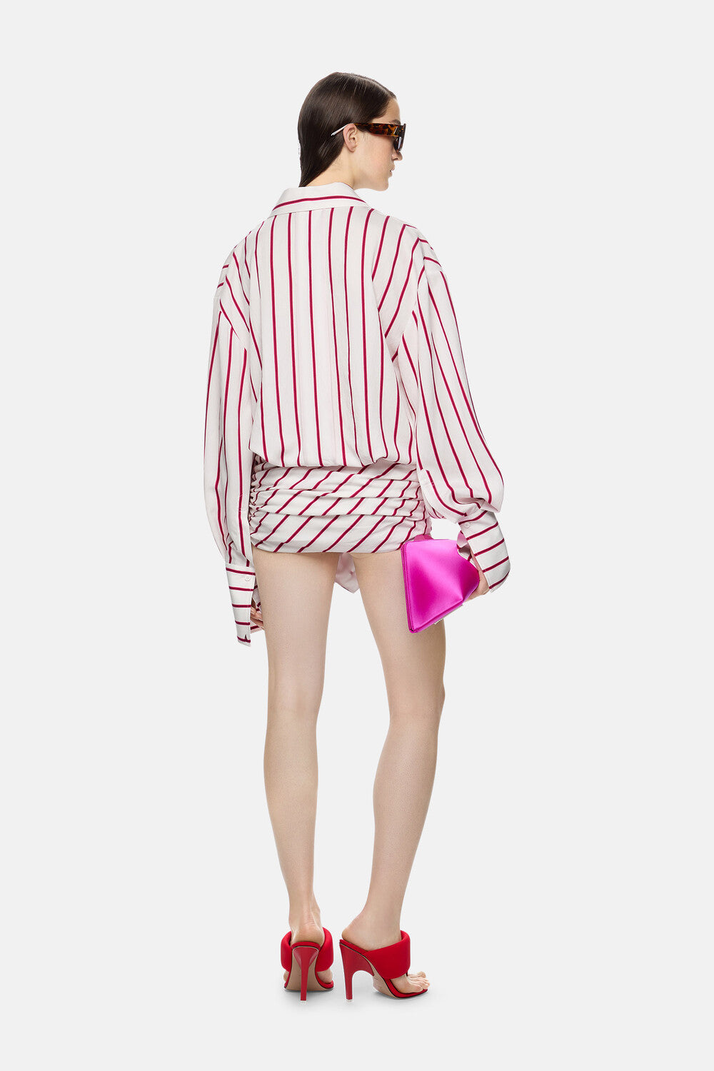 Hatty mini dress - White/shades of red