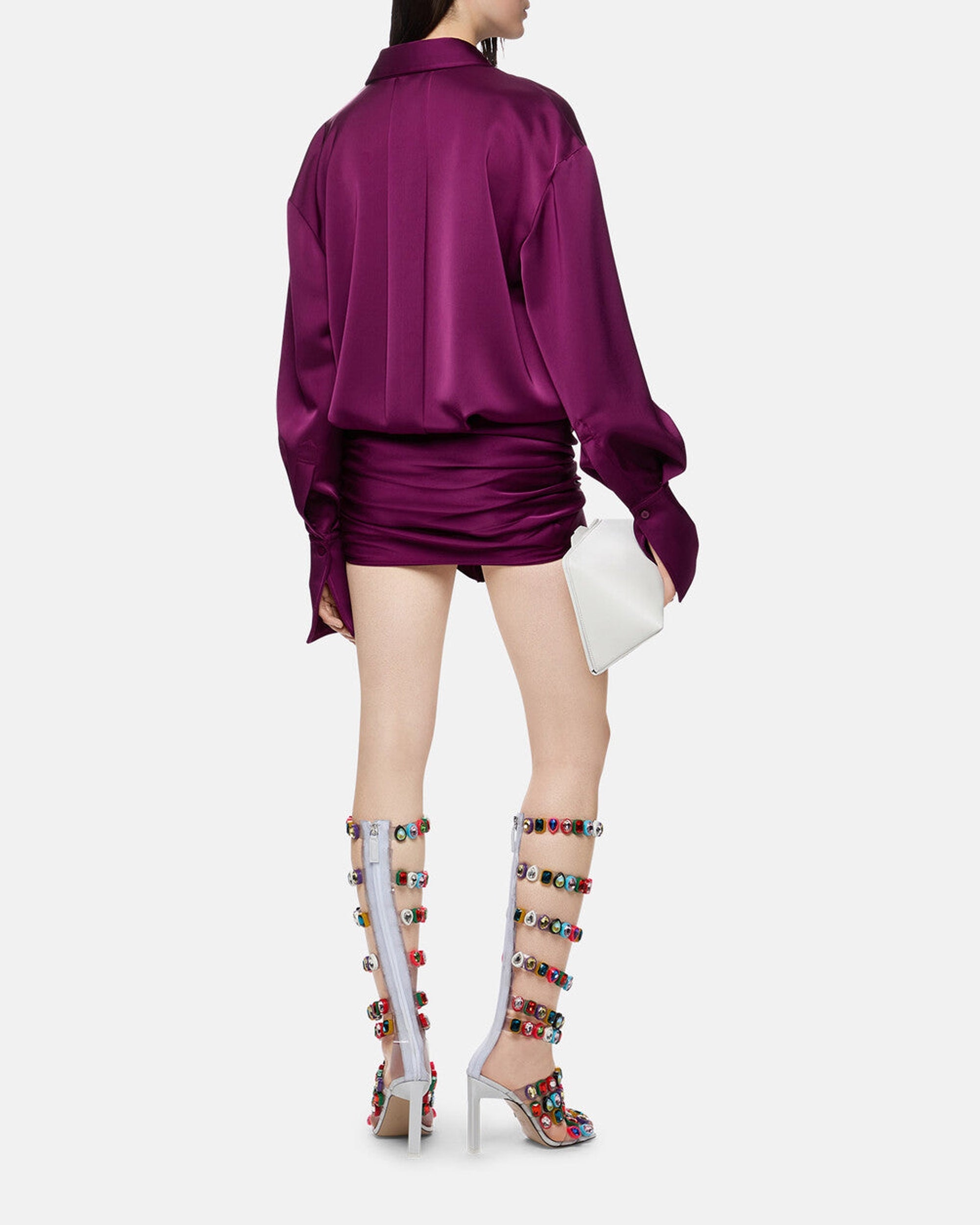 Mini robe Hatty en double satin - Burgundy