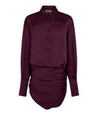 Mini robe Hatty en double satin - Burgundy