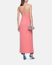 Robe midi Fujiko à double bretelles - Salmon