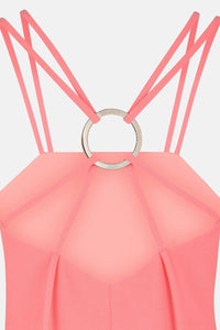 Robe midi Fujiko à double bretelles - Salmon