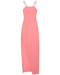 Robe midi Fujiko à double bretelles - Salmon