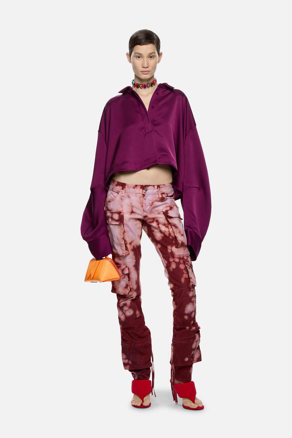 Essie long pants - Pink/bordeaux