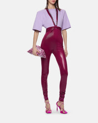 Leggings Ruby en jersey brillant - Wine Red