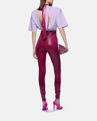 Leggings Ruby en jersey brillant - Wine Red
