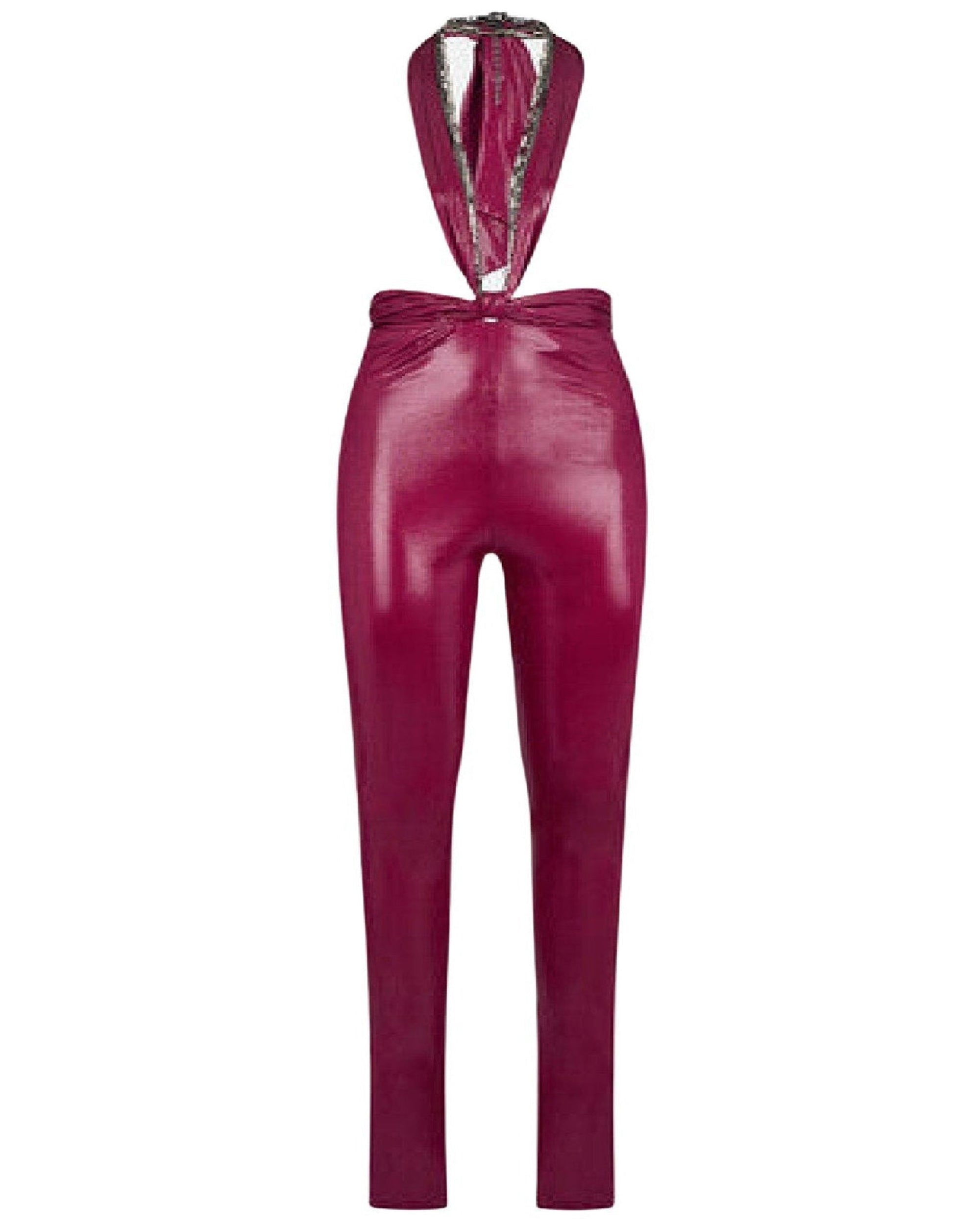 Leggings Ruby en jersey brillant - Wine Red