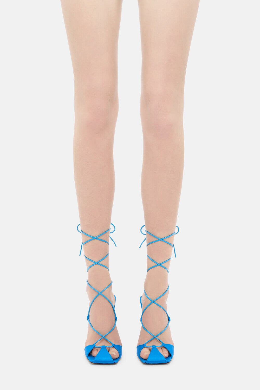Adele lace-up pump 105mm - Turquoise/red