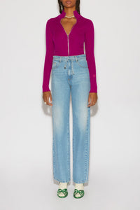 Gilet Zippe Glazer Harmony en laine - Bougainvillier