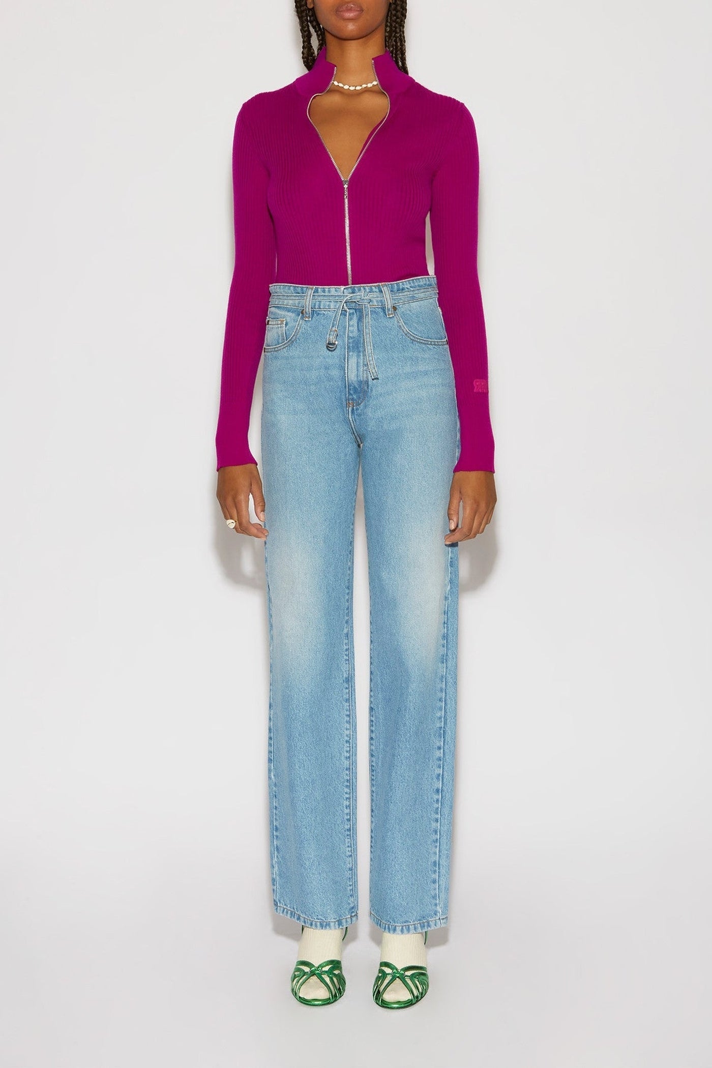 Gilet Zippe Glazer Harmony en laine - Bougainvillier