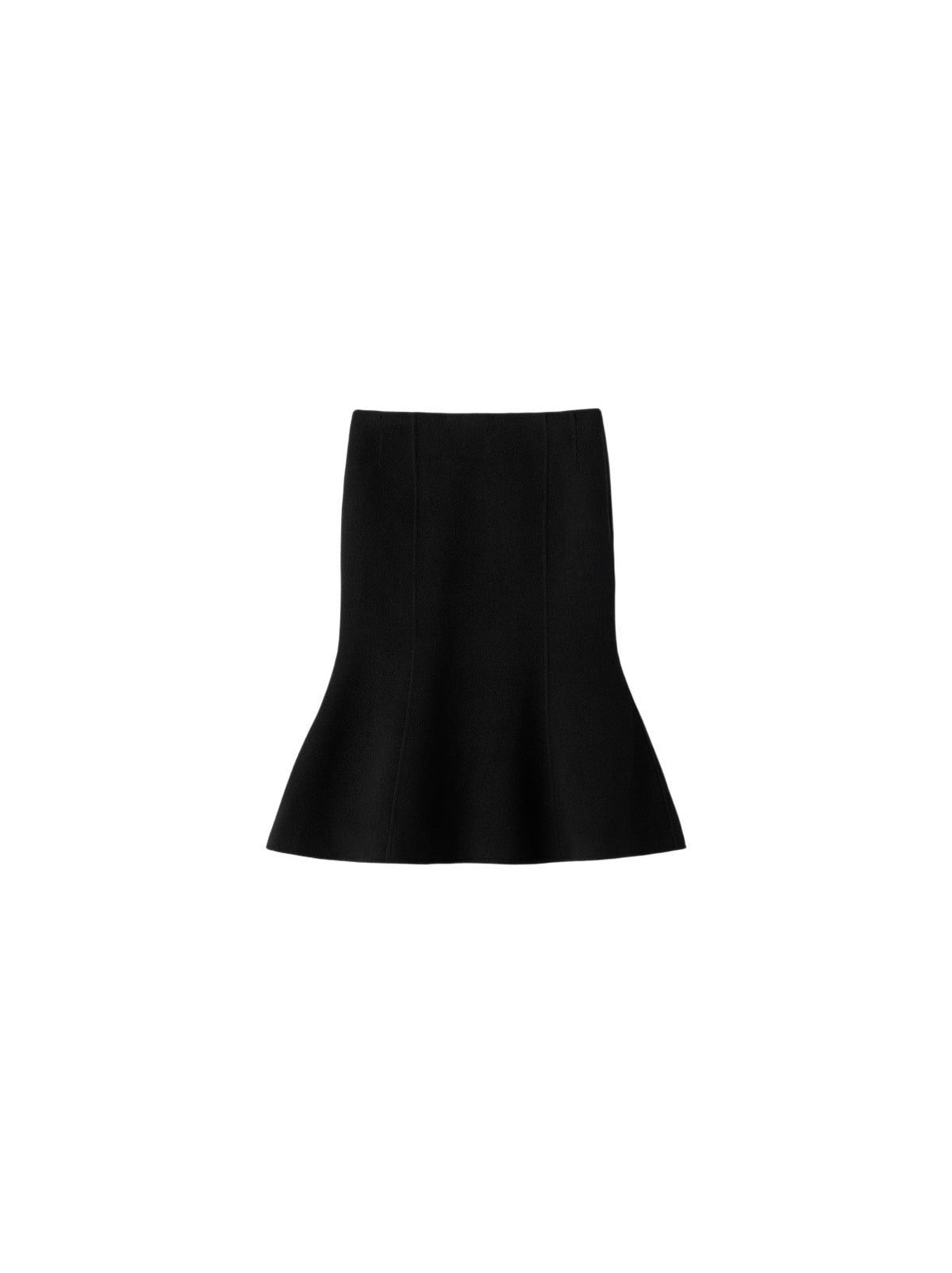 Jupe évasée tissée en laine - Noir