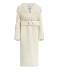 Manteau Long Pilou en cuir - Off-White