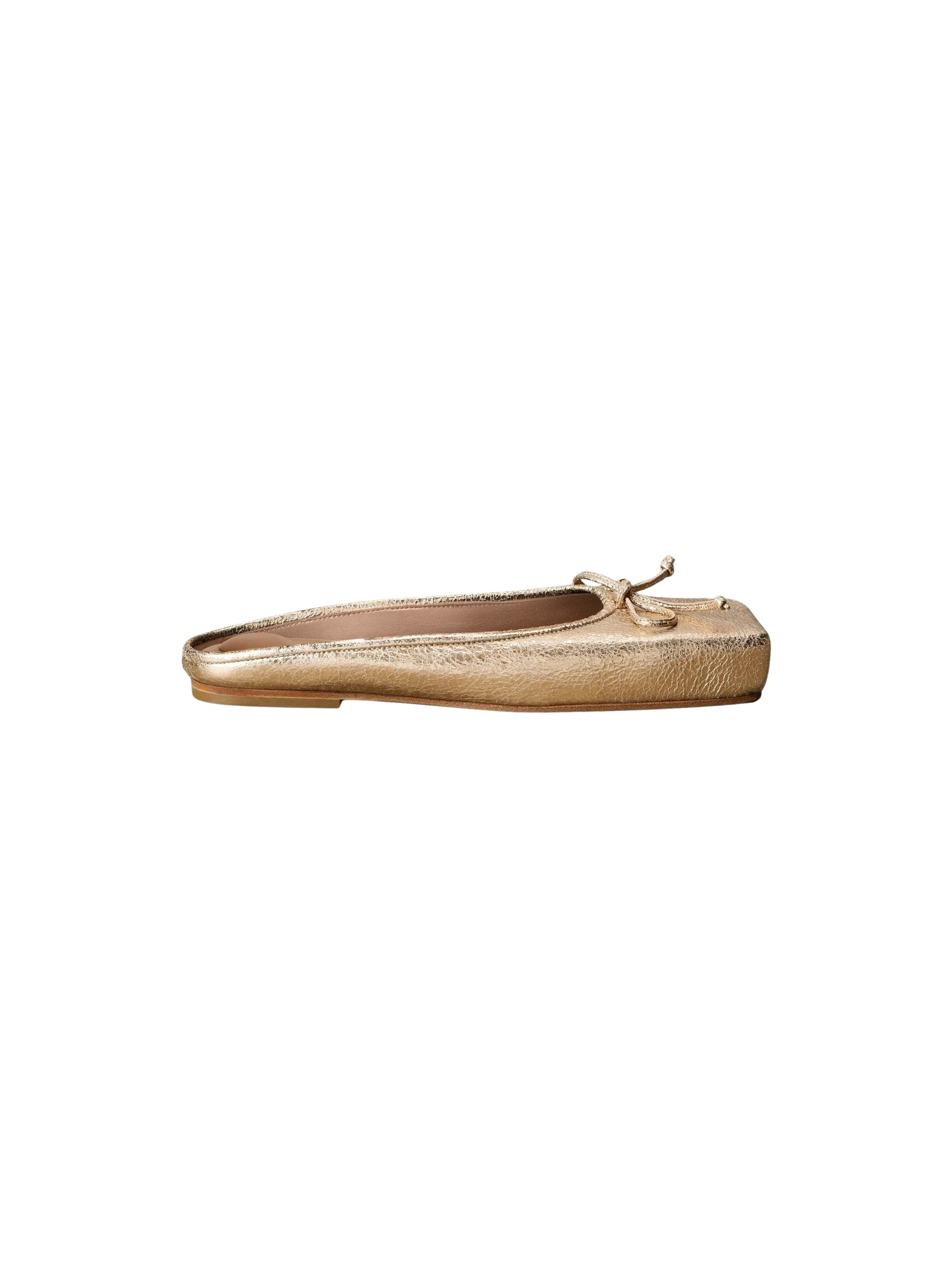 Mules Plates Ballet en cuir - Gold