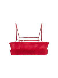Brassière Pilou en cuir - Dark Red